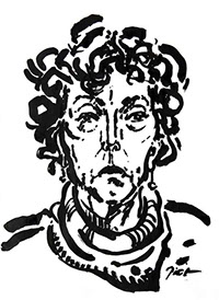 Portret in Chinese inkt op papier, Martha: geschreven portret