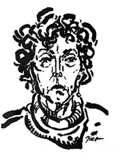 Portret in Chinese inkt op papier, Martha: geschreven portret