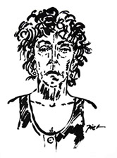 Portret in Chinese inkt op papier, Martha: geschreven portret