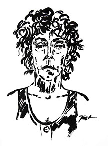 Portret in Chinese inkt op papier, Martha: geschreven portret