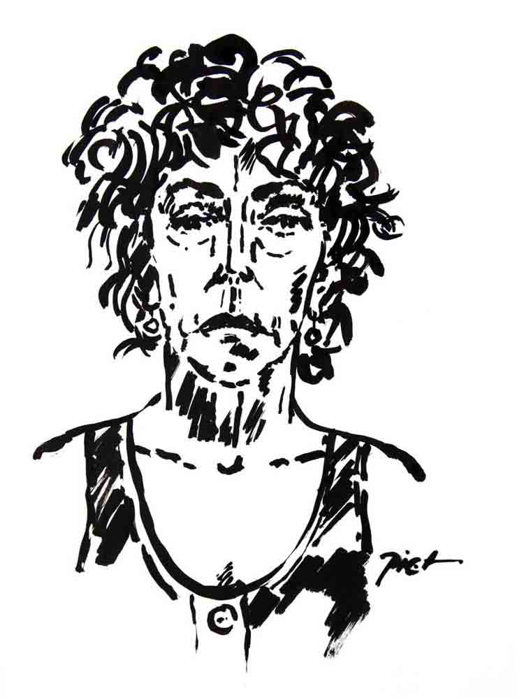 Portret in Chinese inkt op papier, Martha: geschreven portret