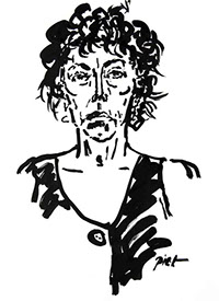 Portret in Chinese inkt op papier, Martha: geschreven portret