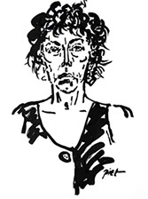 Portret in Chinese inkt op papier, Martha: geschreven portret