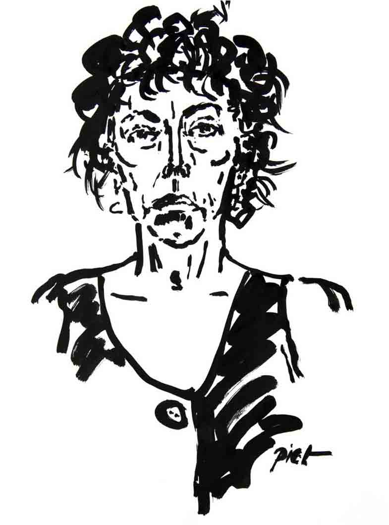 Portret in Chinese inkt op papier, Martha: geschreven portret