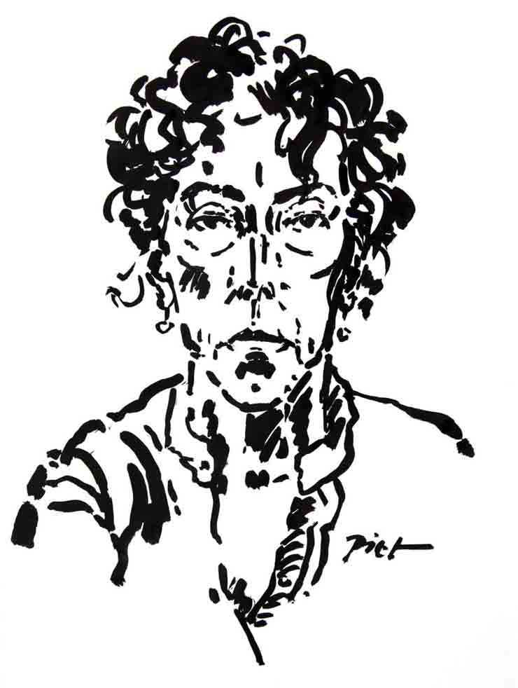 Portret in Chinese inkt op papier, Martha: geschreven portret