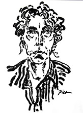 Portret in Chinese inkt op papier, Martha: geschreven portret