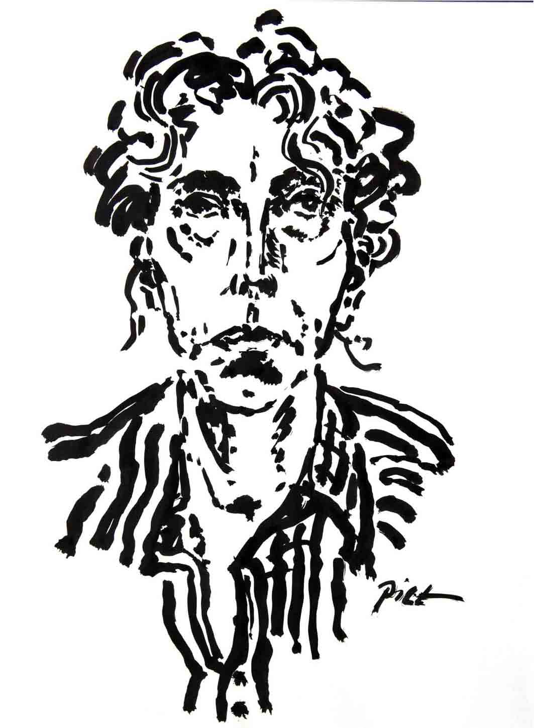 Portret in Chinese inkt op papier, Martha: geschreven portret