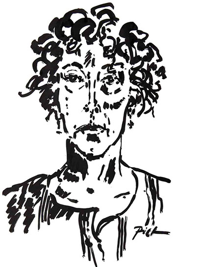 Portret in Chinese inkt op papier, Martha: geschreven portret