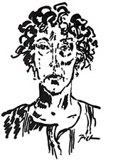 Portret in Chinese inkt op papier, Martha: geschreven portret