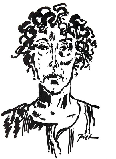 Portret in Chinese inkt op papier, Martha: geschreven portret