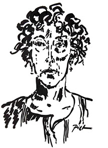 Portret in Chinese inkt op papier, Martha: geschreven portret