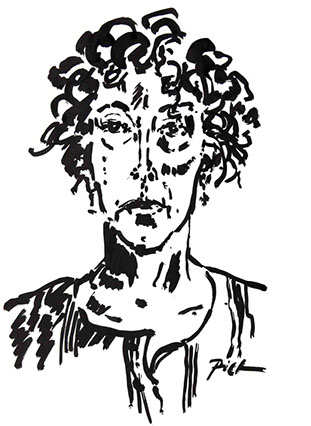 Portret in Chinese inkt op papier, Martha: geschreven portret