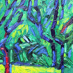 afbeelding van: Piet Snoeren, Chaotische tuin, olieverf