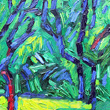 afbeelding van: Piet Snoeren, Chaotische tuin, olieverf