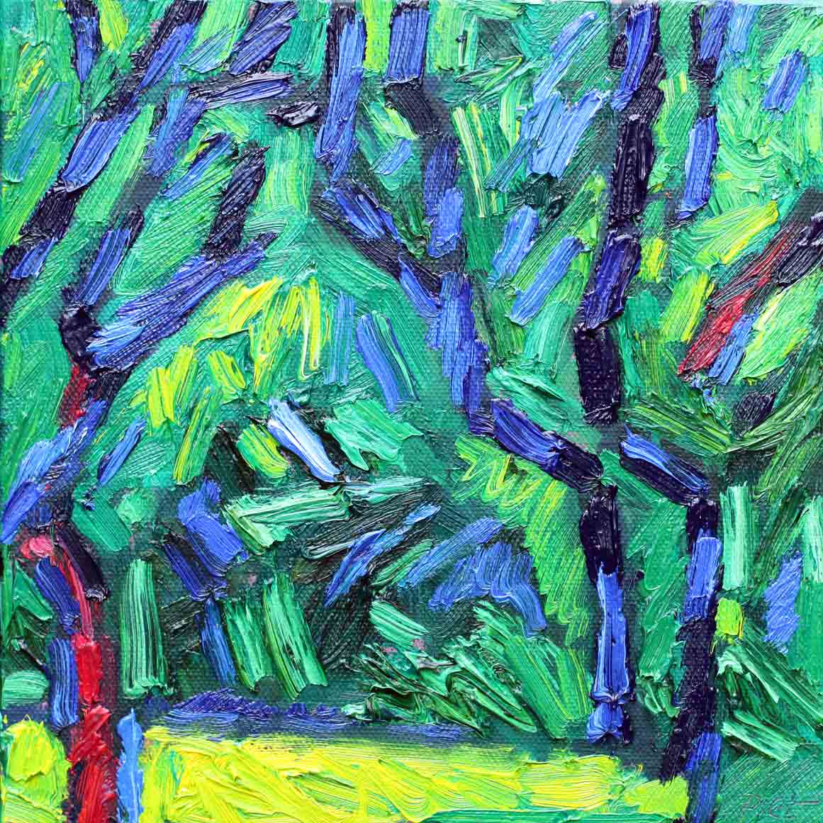 afbeelding van: Piet Snoeren, Chaotische tuin, olieverf