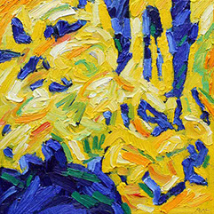 afbeelding van: Piet Snoeren, Chaotische tuin, olieverf