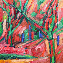 afbeelding van: Piet Snoeren, Chaotische tuin, olieverf