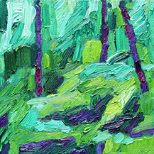 afbeelding van: Piet Snoeren, Chaotische tuin, olieverf