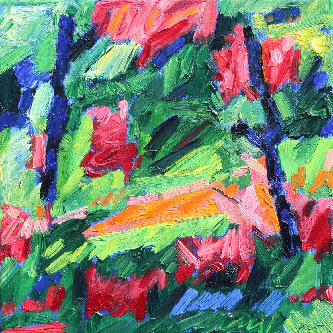 afbeelding van: Piet Snoeren, Chaotische tuin, olieverf