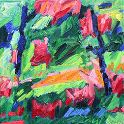 afbeelding van: Piet Snoeren, Chaotische tuin, olieverf