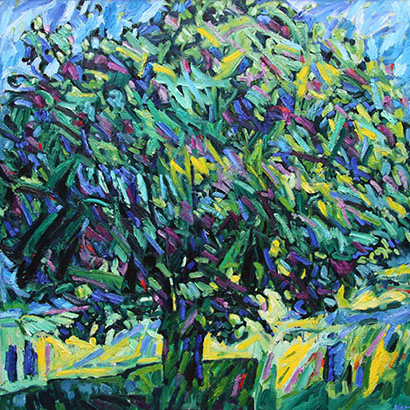 afbeelding van olieverf op linnen De Boom, 150 x 150 cm