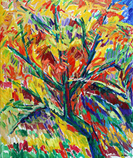 afbeelding van olieverf op linnen Herfst