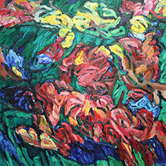 Afbeelding van een schilderij, thema: levensdrift, titel Indian summer (Rhode Island)