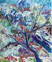 afbeelding van olieverf op linnen Winter