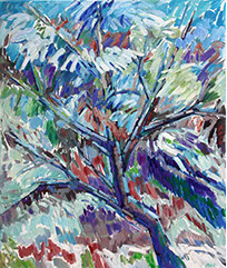 afbeelding van olieverf op linnen Winter