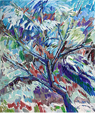 afbeelding van olieverf op linnen Winter