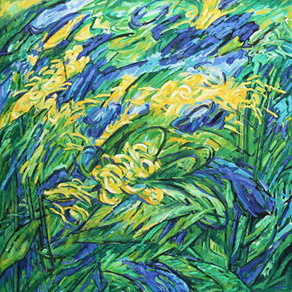 Afbeelding van een schilderij, thema: levensdrift, titel Levensdrift (La faculté de croître)