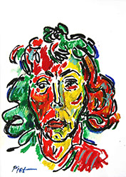 Portret in oliepastelkrijt, Martha