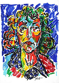 Portret in oliepastelkrijt, Martha