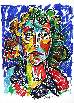 Portret in oliepastelkrijt, Martha