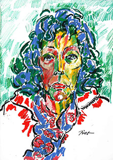 Portret in oliepastelkrijt, Martha