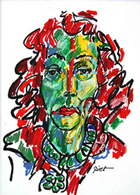 Portret in oliepastelkrijt, Martha