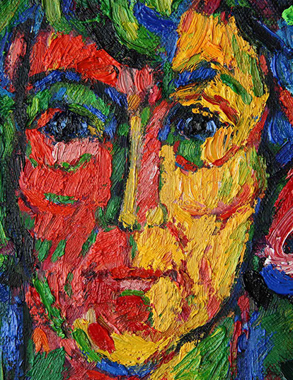 Portret in olieverf, Martha, 2017. Detail