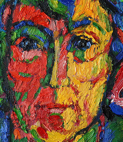 Portret in olieverf, Martha, 2017. Detail