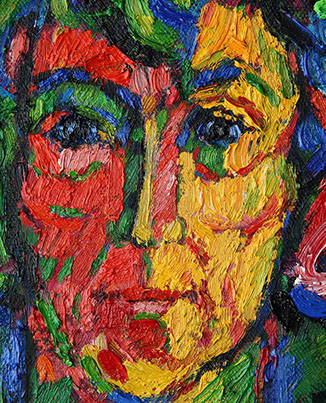 Portret in olieverf, Martha, 2017. Detail