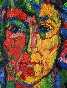 Portret in olieverf, Martha, 2017. Detail