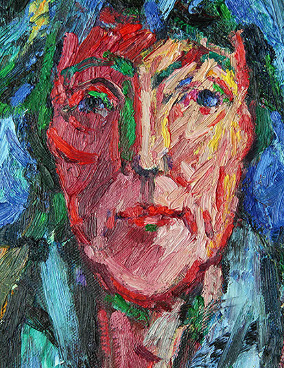 Portret in olieverf, Martha, 2016. Detail.