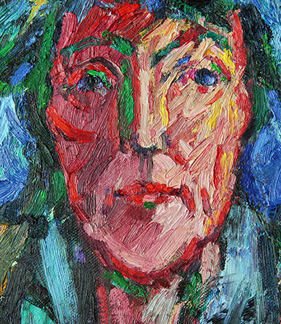 Portret in olieverf, Martha, 2016. Detail.