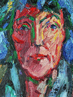 Portret in olieverf, Martha, 2016. Detail.