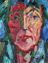 Portret in olieverf, Martha, 2016. Detail.