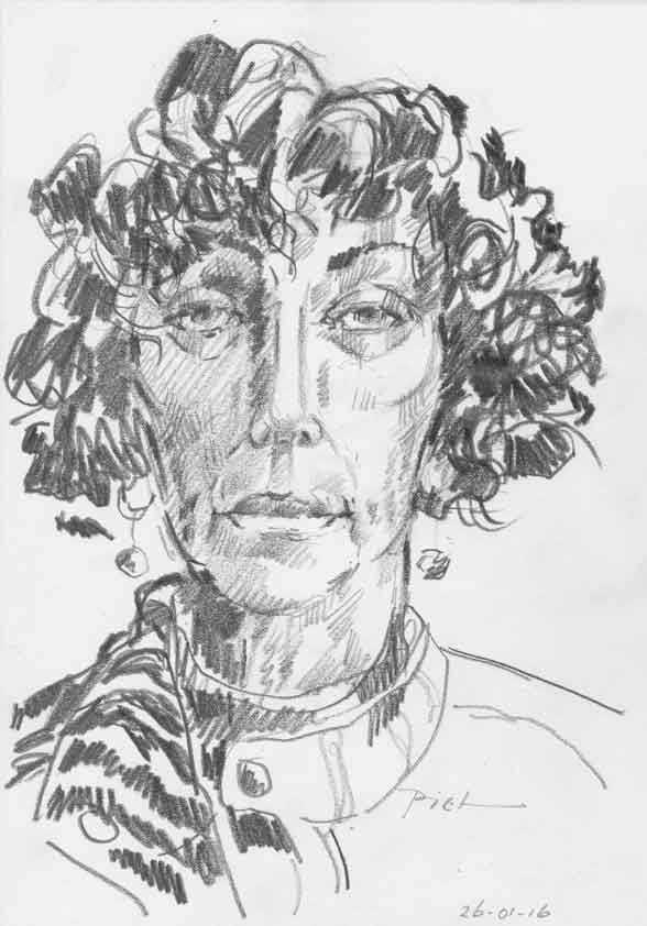 Portretstudie in potlood, Martha