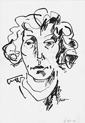 Portretstudie in Chinese inkt, Martha