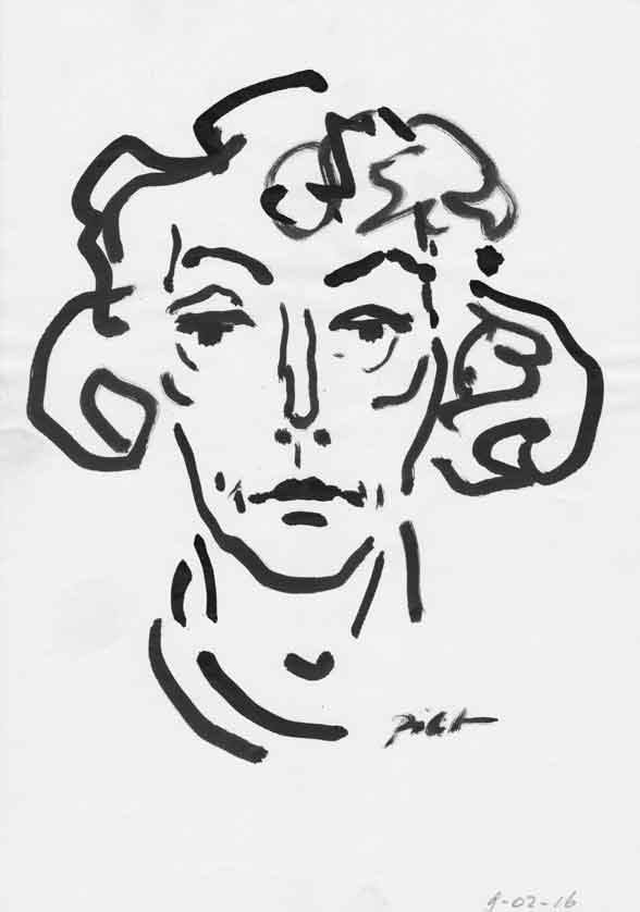 Portretstudie in Chinese inkt, Martha