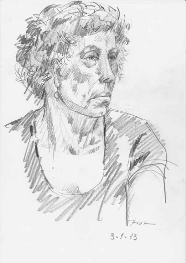 Portretstudie in potlood, Martha