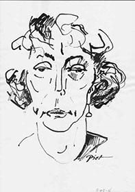 Portretstudie in Chinese inkt, Martha