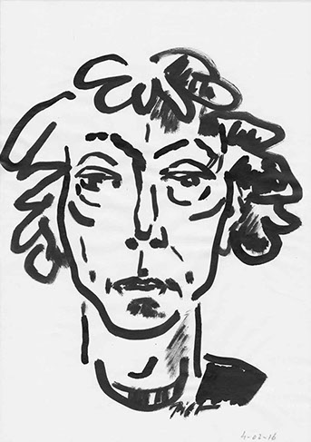 Portretstudie in Chinese inkt, Martha